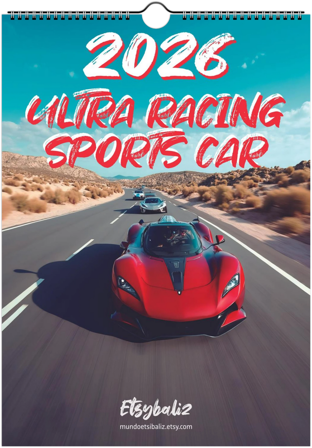 2026 Calendar | ENGLISH | Ultra Racing Sports Cars. Futuristic Sports Vehicles Racing Car for Speed Lovers