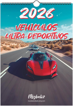 2026 Calendar | SPANISH | Sports and Futuristic Vehicles Race Car