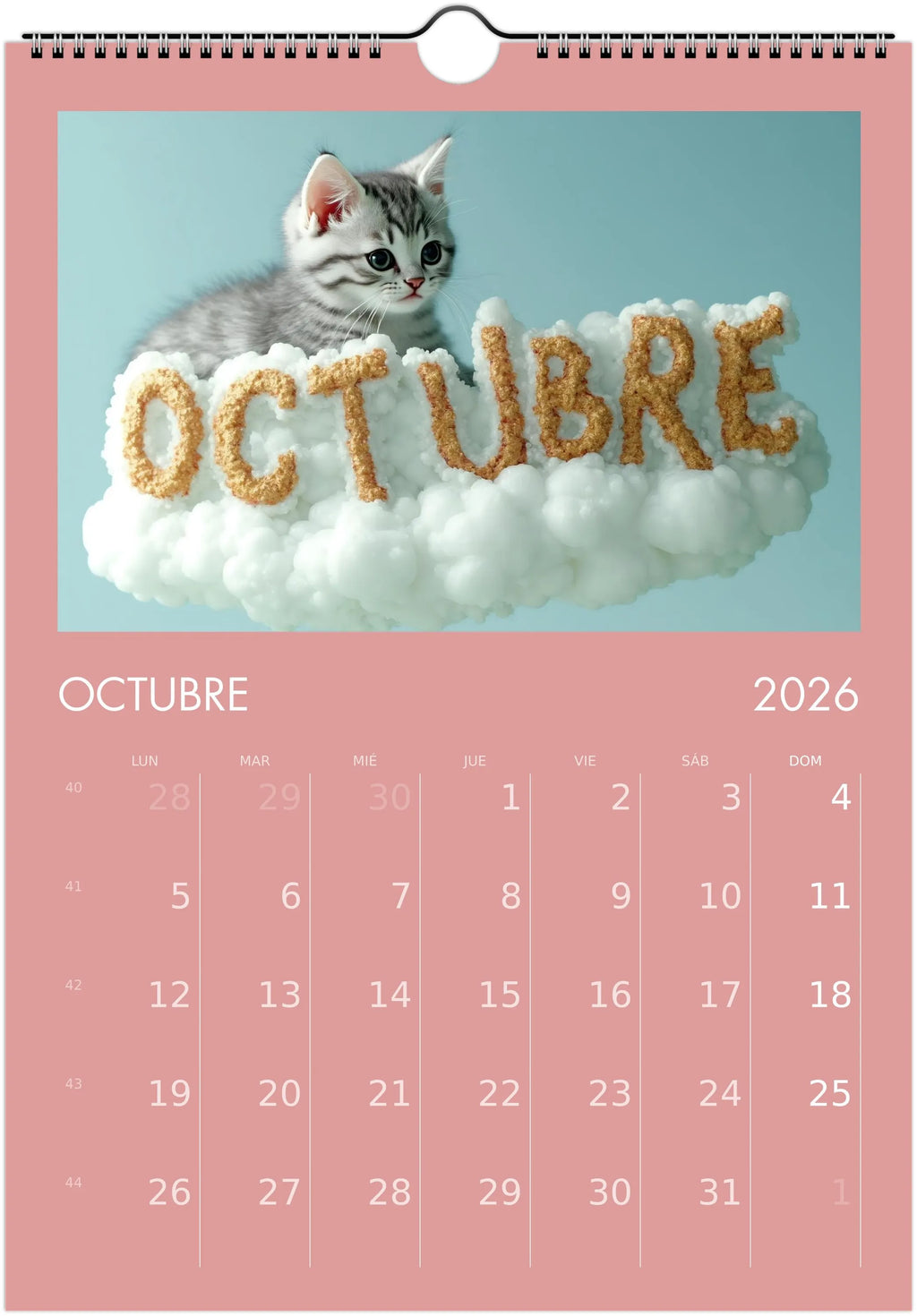Minino Calendar 2026 😻 | SPANISH | Cute Kittens Perfect Gift for Cat Lovers