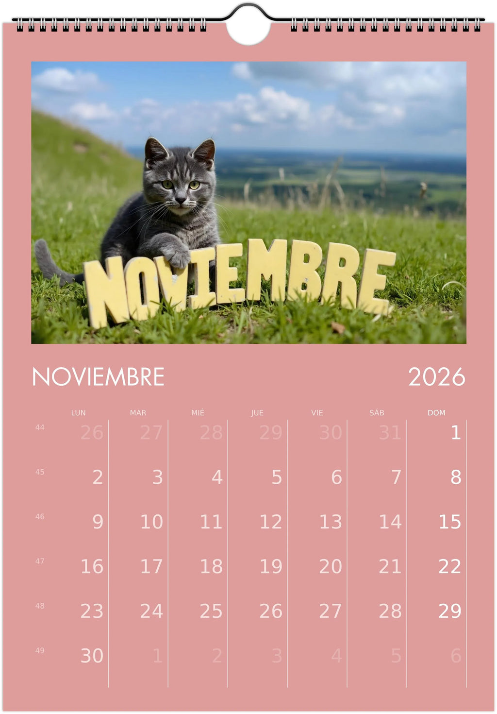 Minino Calendar 2026 😻 | SPANISH | Cute Kittens Perfect Gift for Cat Lovers