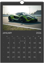 2026 Calendar | ENGLISH | Ultra Racing Sports Cars. Futuristic Sports Vehicles Racing Car for Speed Lovers