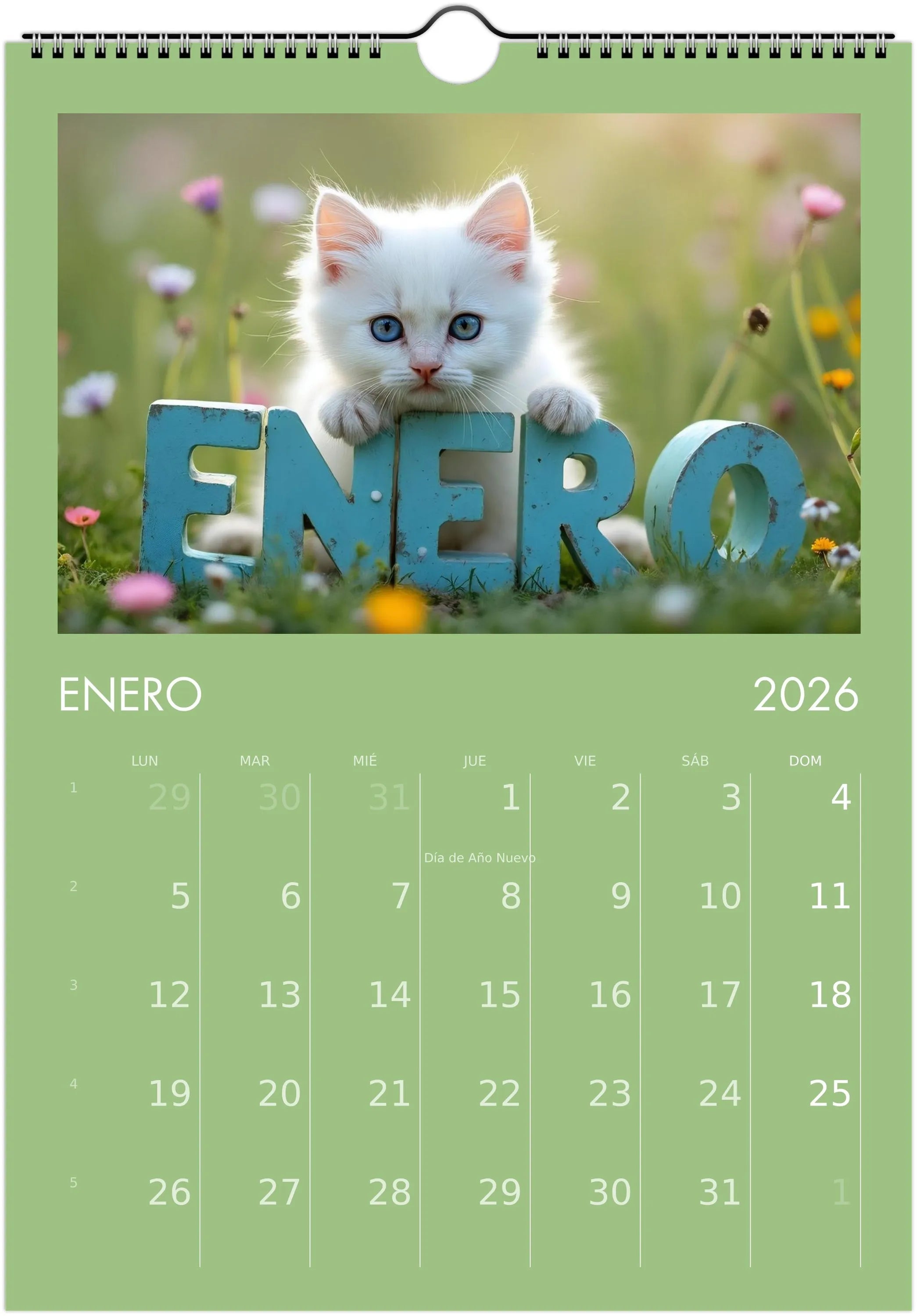 Minino Calendar 2026 😻 | SPANISH | Cute Kittens Perfect Gift for Cat Lovers