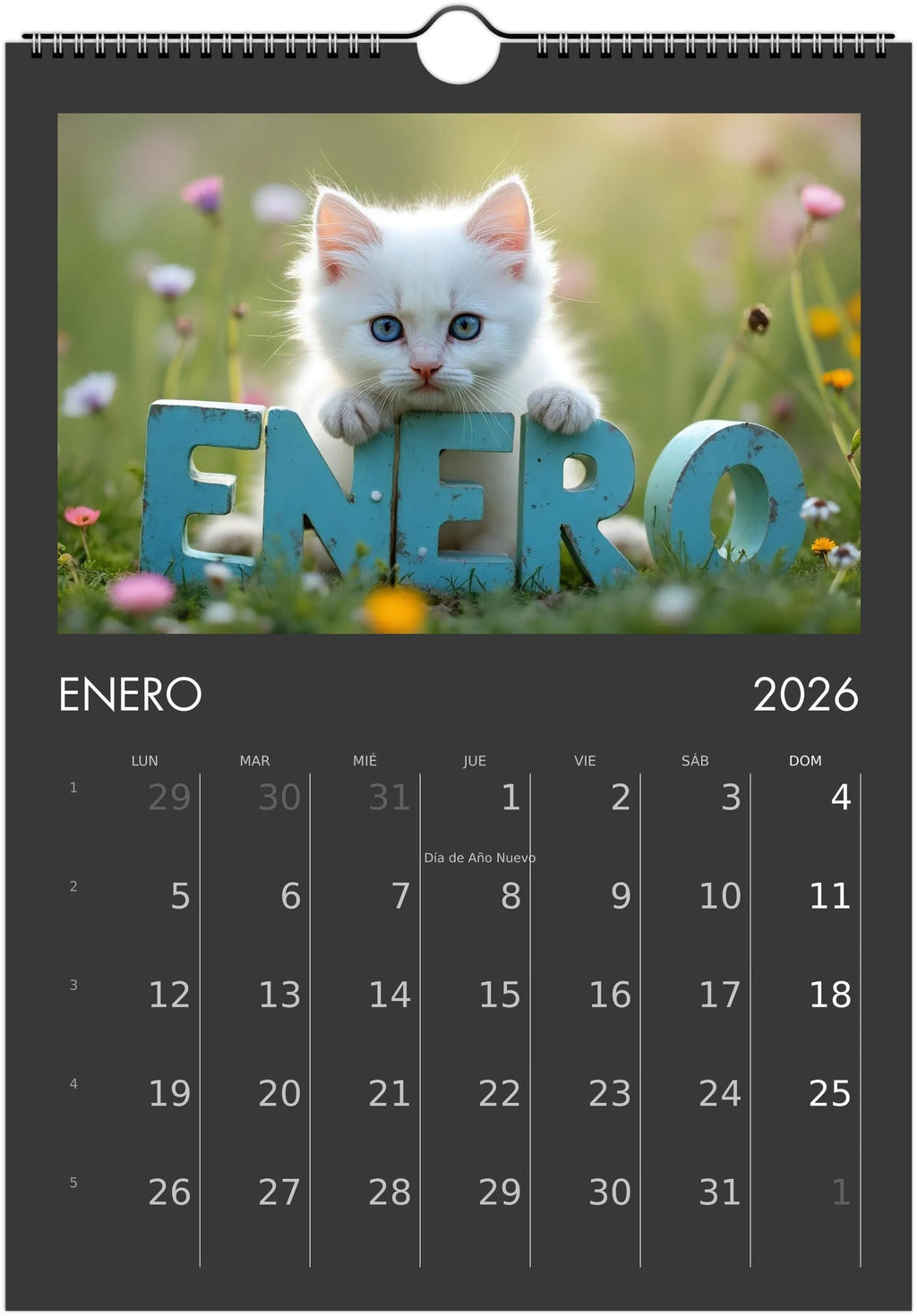 Minino Calendar 2026 😻 | SPANISH | Cute Kittens Perfect Gift for Cat Lovers