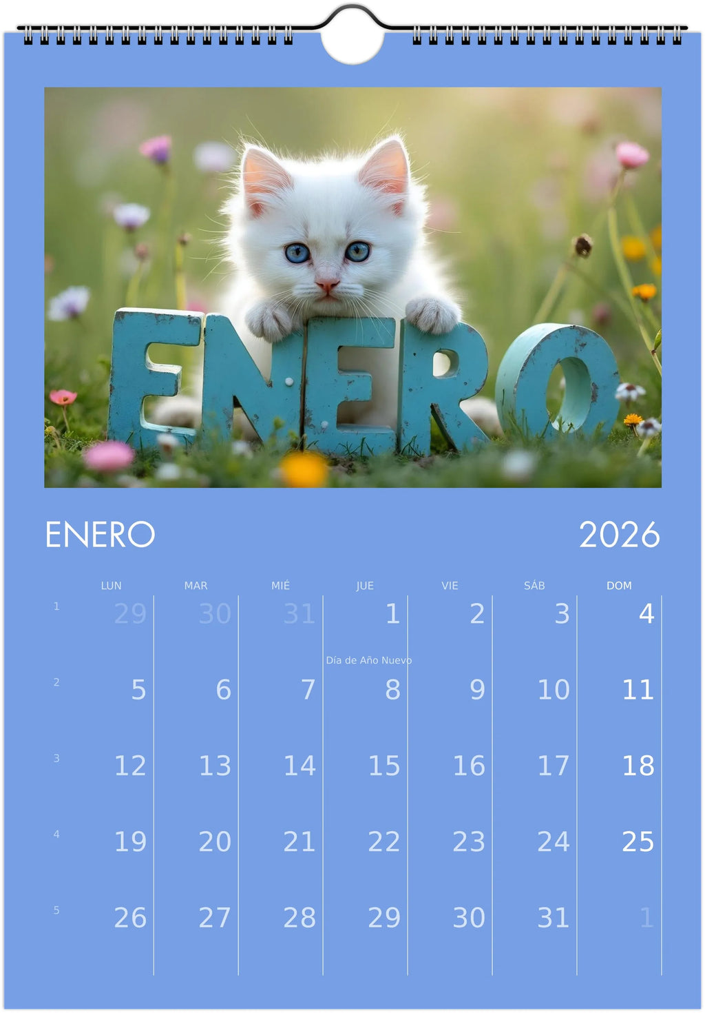 Minino Calendar 2026 😻 | SPANISH | Cute Kittens Perfect Gift for Cat Lovers