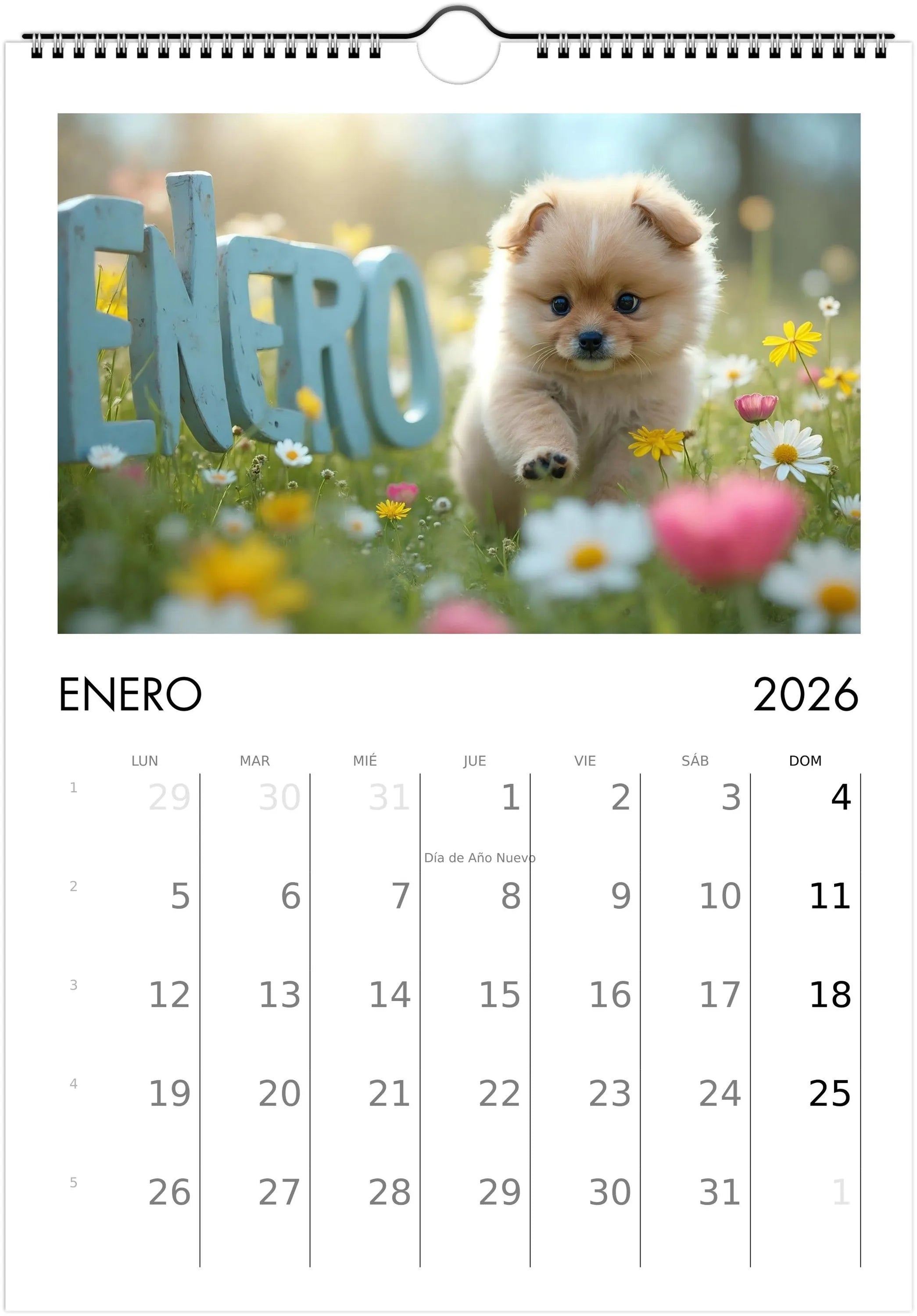 2026 Cute Puppies Calendar 🐶 | ENGLISH | Beautiful Dog Calendar A4/A3 | Gift for Dog Lovers | Decorative Cute Puppies 2026 Calendar