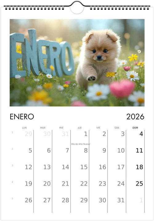 2026 Cute Puppies Calendar 🐶 | ENGLISH | Beautiful Dog Calendar A4/A3 | Gift for Dog Lovers | Decorative Cute Puppies 2026 Calendar