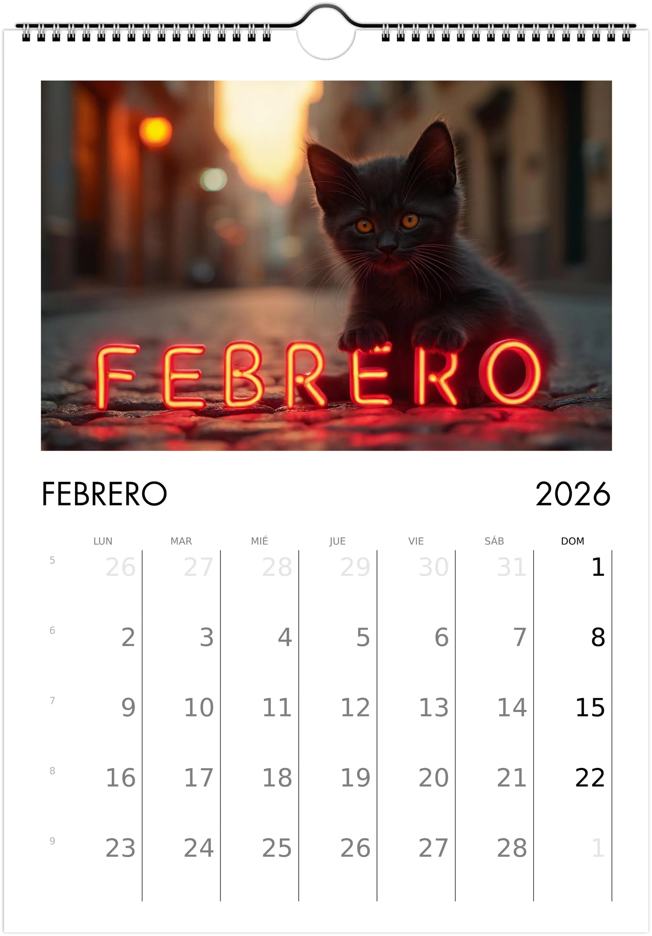 Minino Calendar 2026 😻 | SPANISH | Cute Kittens Perfect Gift for Cat Lovers