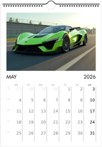 2026 Calendar | ENGLISH | Ultra Racing Sports Cars. Futuristic Sports Vehicles Racing Car for Speed Lovers