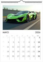 2026 Calendar | SPANISH | Sports and Futuristic Vehicles Race Car