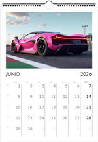 2026 Calendar | SPANISH | Sports and Futuristic Vehicles Race Car