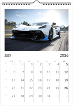 2026 Calendar | ENGLISH | Ultra Racing Sports Cars. Futuristic Sports Vehicles Racing Car for Speed Lovers