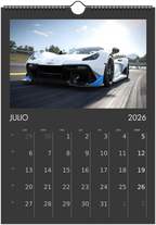 2026 Calendar | SPANISH | Sports and Futuristic Vehicles Race Car