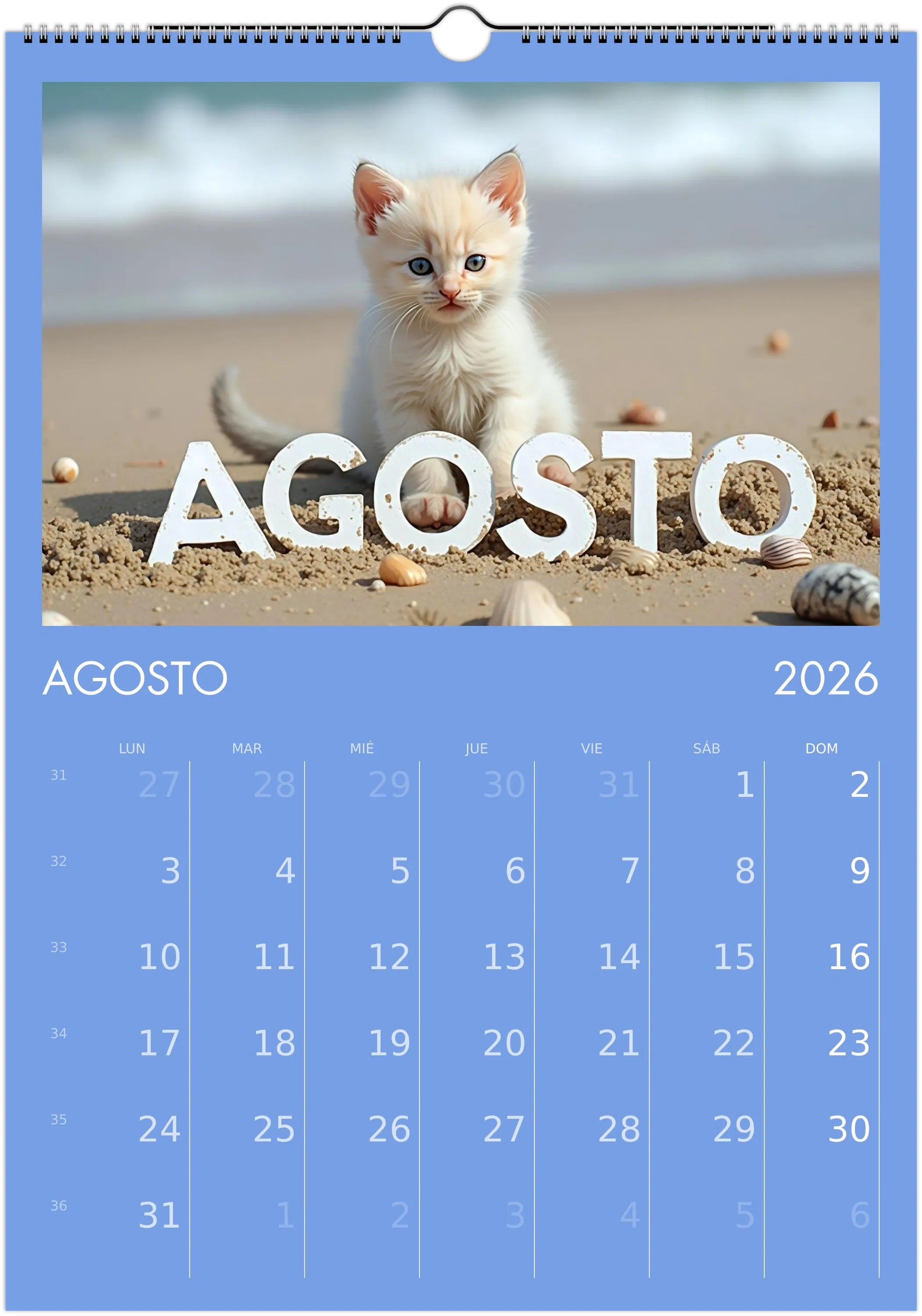 Minino Calendar 2026 😻 | SPANISH | Cute Kittens Perfect Gift for Cat Lovers