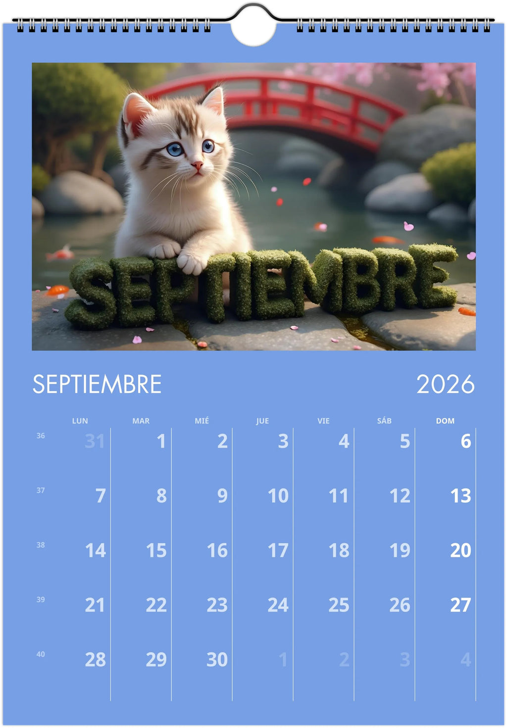 Minino Calendar 2026 😻 | SPANISH | Cute Kittens Perfect Gift for Cat Lovers
