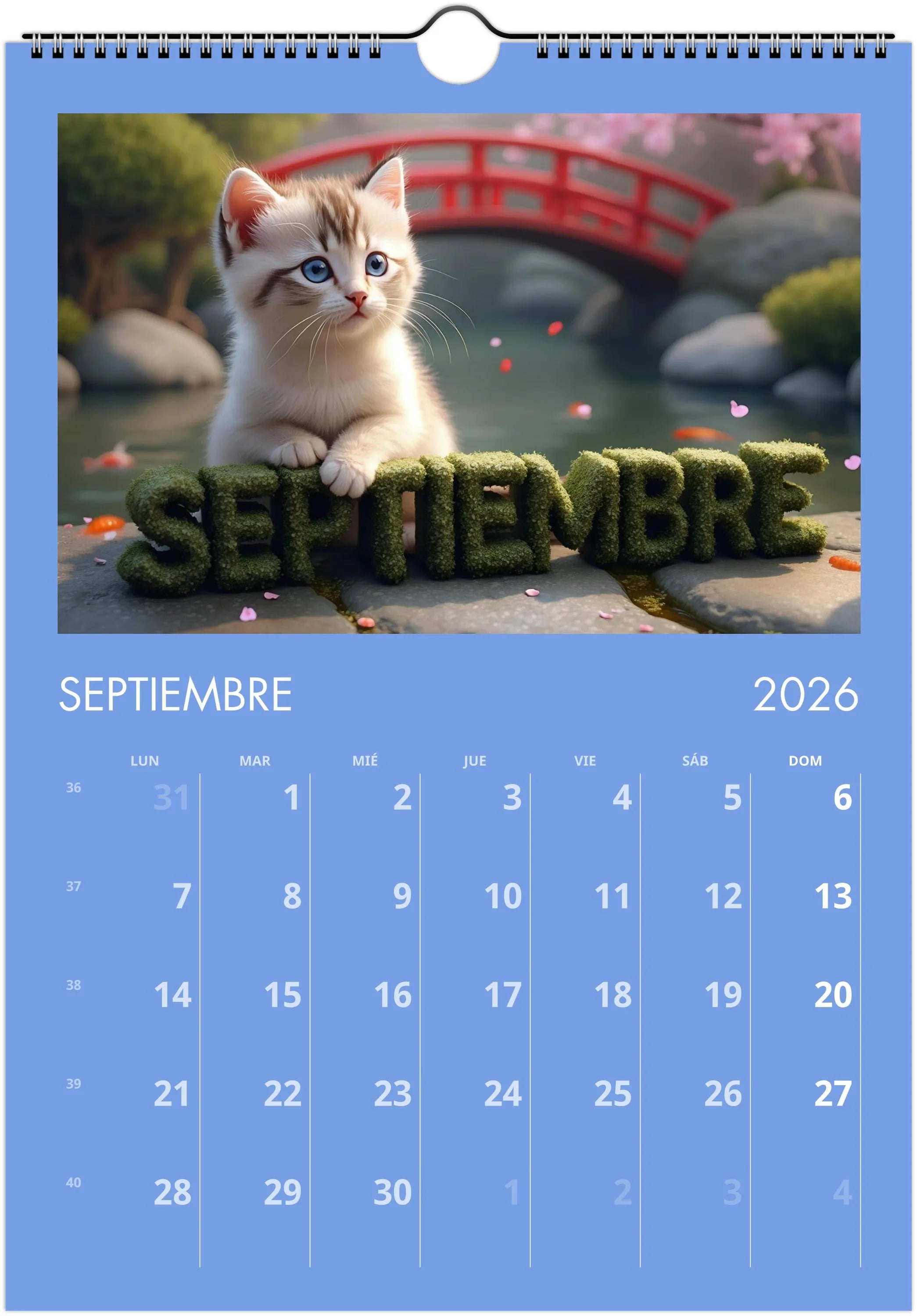 Minino Calendar 2026 😻 | SPANISH | Cute Kittens Perfect Gift for Cat Lovers