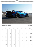 2026 Calendar | SPANISH | Sports and Futuristic Vehicles Race Car