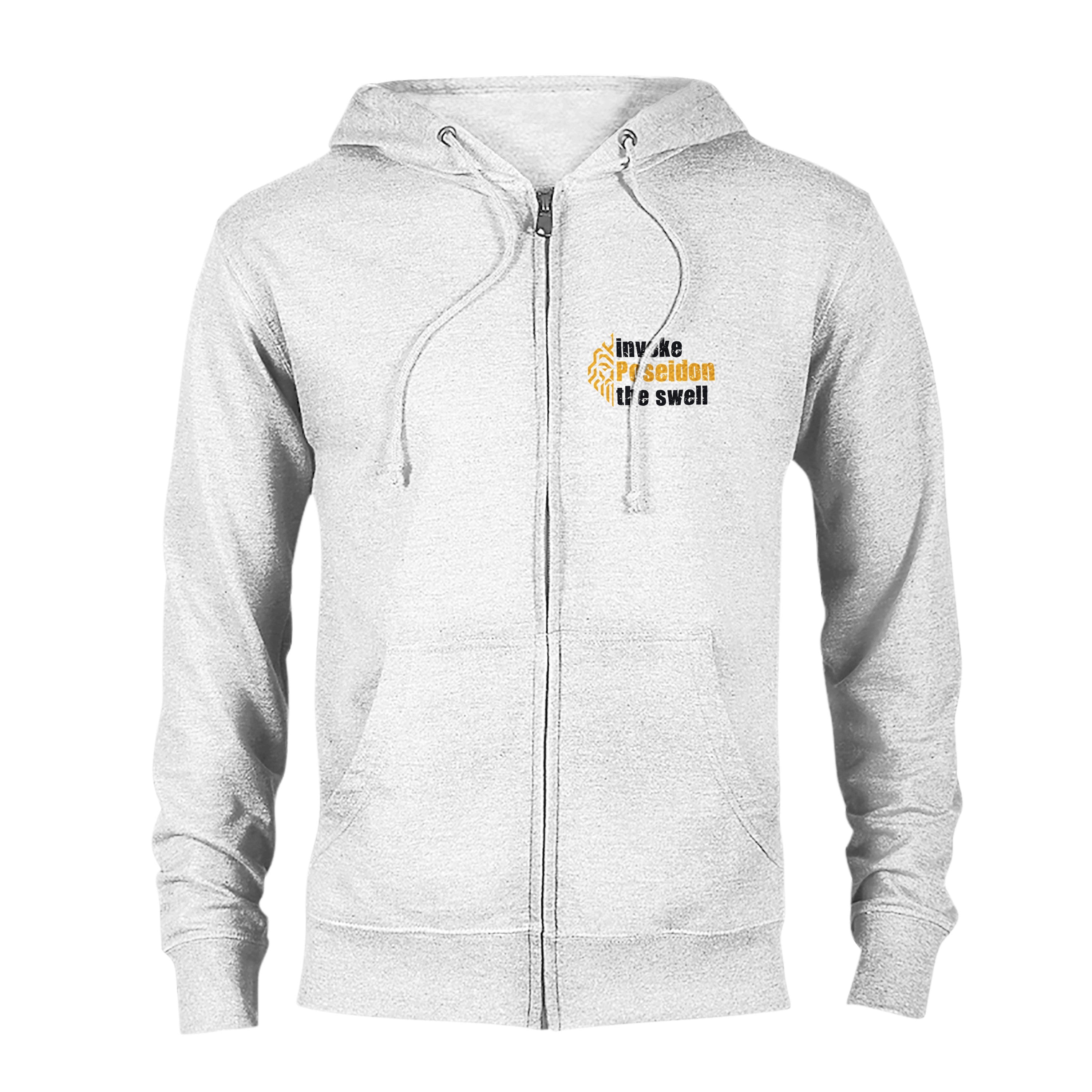 Unisex Zip-Up Hoodie Poseidon Surf Academy 🌊 | Organic Cotton and Recycled Polyester | Sustainable Surf Hoodie for Men and Women