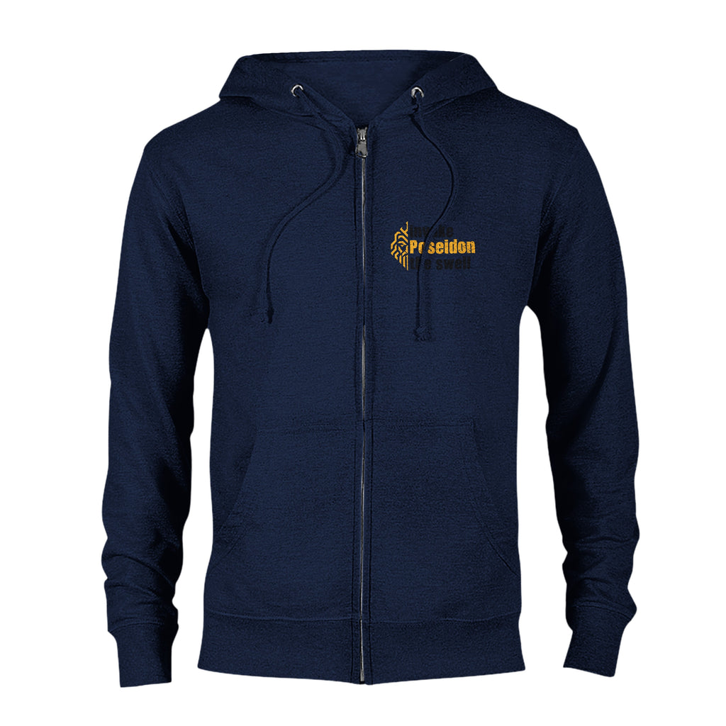 Unisex Zip-Up Hoodie Poseidon Surf Academy 🌊 | Organic Cotton and Recycled Polyester | Sustainable Surf Hoodie for Men and Women